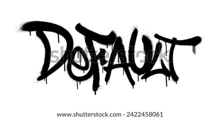 Sprayed default font graffiti with overspray in black over white. Vector illustration.