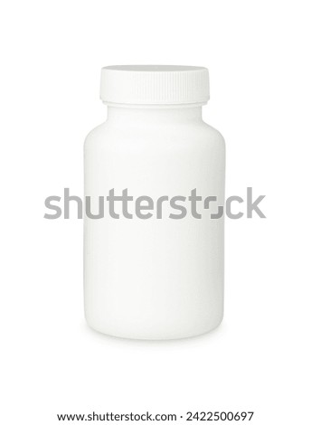 Blank medical pill jar isolated on white