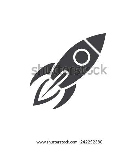 Rocket, modern flat icon