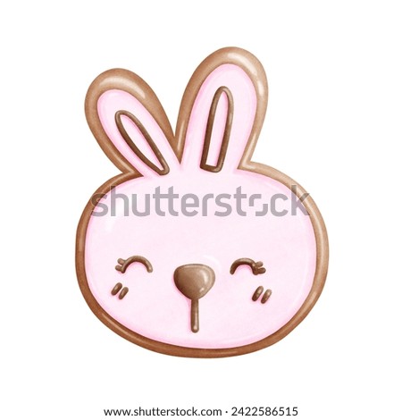 Easter rabbit cookie clip art, rabbit cartoon images, Easter cartoon images, cute cookie dessert images.
