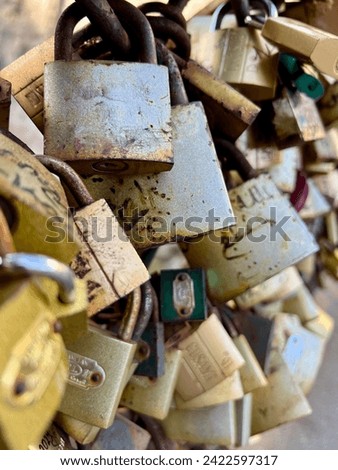 Many Old keys hanging in rows as a symbol 