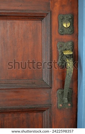 brass door handle and lock