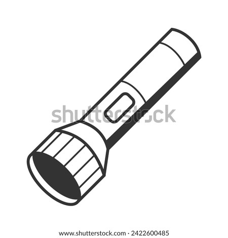 Battery powered flashlight vector icon illustration.