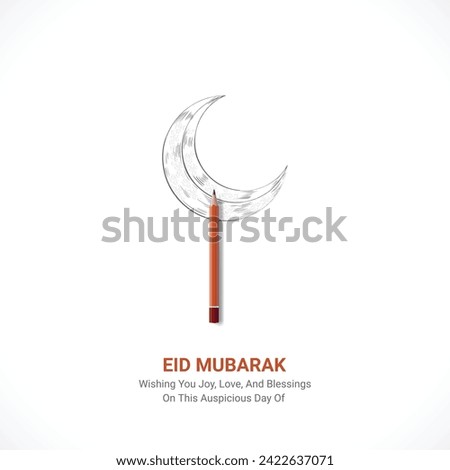 Eid Mubarak. Eid Mubarak creative ads design. social media poster, vector, 3D illustration. Royalty-Free Stock Photo #2422637071