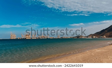 Beautiful Beach in United Arab Emirates Heart Beach Khorfakkan, One of the best place to visit in Sharjah, hidden beach near Khorfakkan Royalty-Free Stock Photo #2422641019