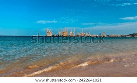 Beautiful Beach in United Arab Emirates Heart Beach Khorfakkan, One of the best place to visit in Sharjah, hidden beach near Khorfakkan Royalty-Free Stock Photo #2422641021