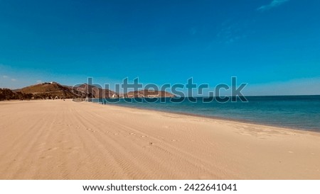 Beautiful Beach in United Arab Emirates Heart Beach Khorfakkan, One of the best place to visit in Sharjah, hidden beach near Khorfakkan Royalty-Free Stock Photo #2422641041
