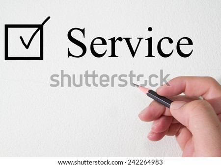 service text concept on torn paper