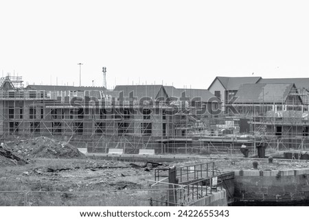 Barry, Vale of Glam, Wales October 02 2022: Construction of East Quay, Barry Waterfront, well underway in 2022 , as progress gathers pace in town's the Dock Regeneration Scheme