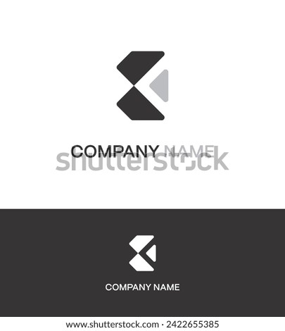 K monogram initial modern logo, abstract style simple and clean clip art editable