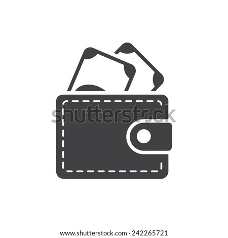 Wallet icon, modern flat design