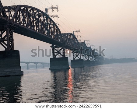 Meghna River and Rail way Bridge | Beautiful river Photo | Good Moring Sunrise | Mobile Photography | Beautiful wallpaper