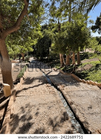 Path in the gardens of the Alcazaba of Almeria
