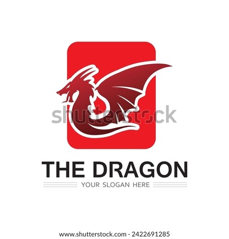 Dragon vector animal fantasy  icon illustration design logo template