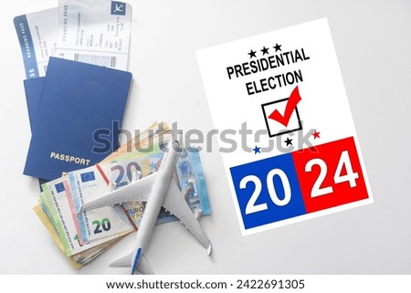USA presidential election 2024. American flag background. illustration.
