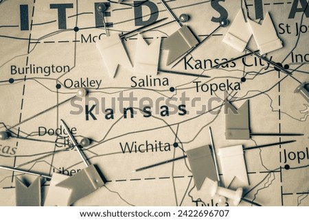 Kanssas on the map of USA