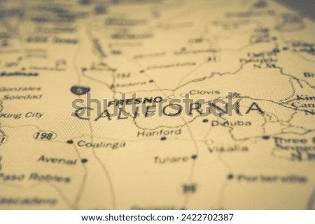 California state on map of USA