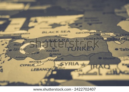 Turkey flag on the map