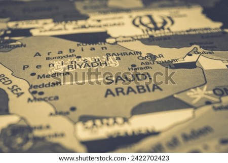 SAudi Arabia flag on the map