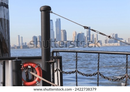 View of the New York City Skyline from the Ferry Boat