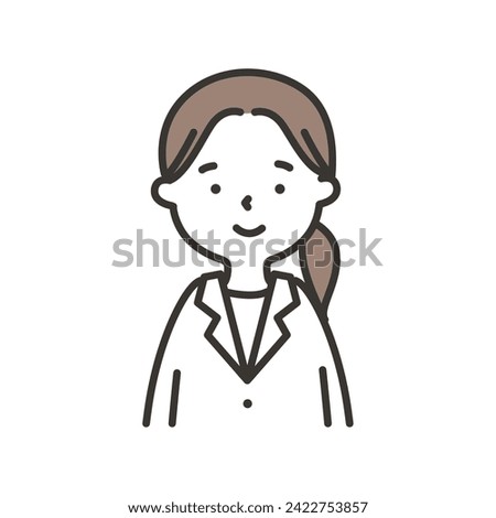 Clip art of woman in white smiling