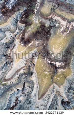 Aerial image of Dinosaur Provincial Park, Alberta, Canada