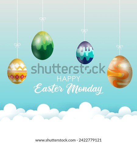 Happy Easter Monday vector. Easter Monday vector. Royalty-Free Stock Photo #2422779121