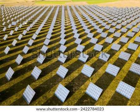 Solar panels. Solar farms aerial photo