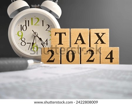 Tax-filing, financial and new year resolution concept - tax 2024 on wooden blocks. With blurred tax form,pen and clock background.

Photo Formats

