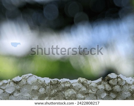 Closeup white polystyrene with blurry green nature background. Can be used as a space for writing, text, pictures and others