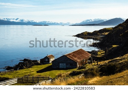 Stay on the coast of the Beagle Channel with the Andes mountain range in the background. Ushuaia, Estancia Tunel