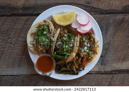 street tacos on a wooden background 