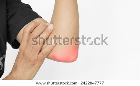 Elbow Pain Woman Injury Bone Ache Arm Hand Acute Tendon Body Physical Muscle Anatomy Sprain Disease Arthritis Brokeh, Gout Old Human Illness Broken Numbness Tingling Patient, Concept Health Care. 