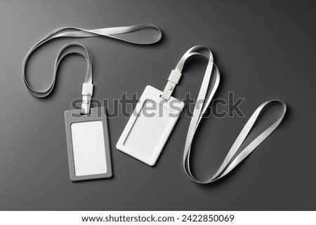 Blank badges on gray background copy space