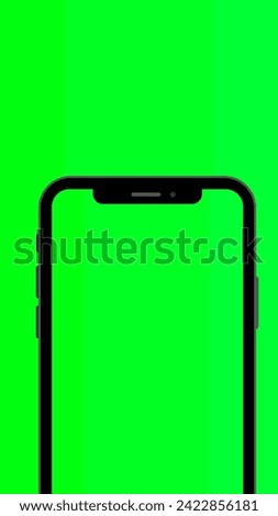 Mockup smart phone on Green screen Transparent and Clipping Path isolated green background