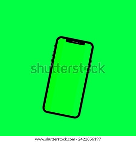 Mockup smart phone on Green screen Transparent and Clipping Path isolated green background