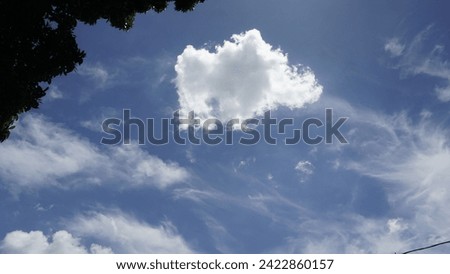 Beautiful white clouds against the backdrop of a blue sky
