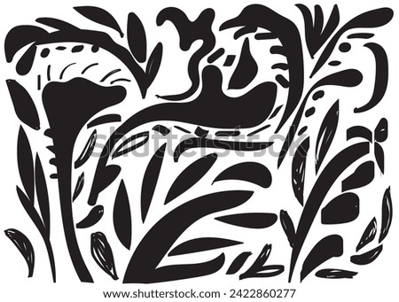 Vector hand drawn minimal pattern.fashionable template for desing.
