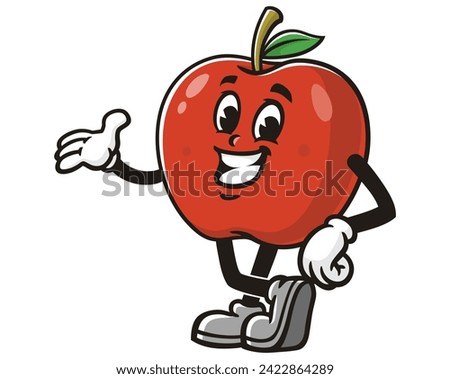 Apple smile cartoon mascot illustration character vector clip art hand drawn