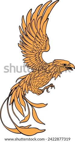 phoenix vector line art drawing tattoo clip art