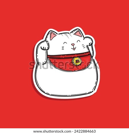 maneki neko lucky cat vector design illustration