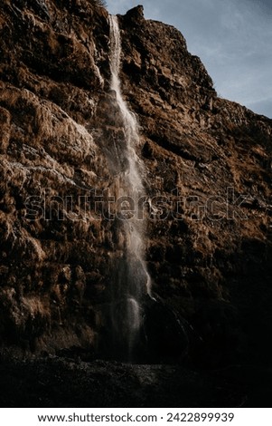 Iceland winter and waterfalls background