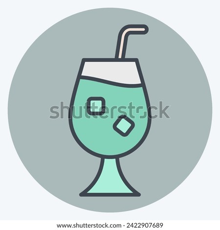 Icon Qour. related to Cocktails,Drink symbol. color mate style. simple design editable. simple illustration