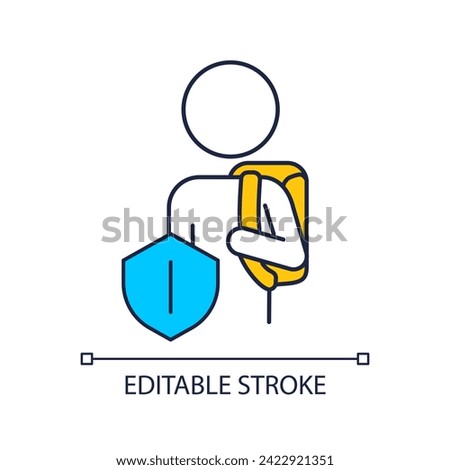 2D editable empower child icon representing parenting children with health issues, isolated vector, thin line illustration.