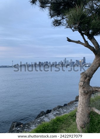 Seattle Skyline with blue sky in the background