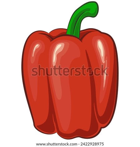 vector isolated clip art illustration of red paprika, work of handmade