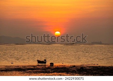 Sunset sea view background image