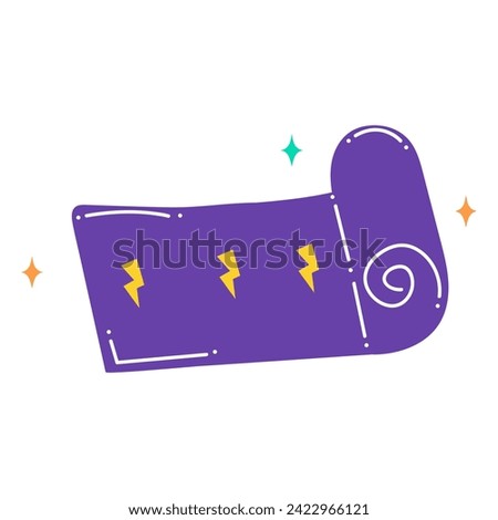 Sport element sticker of colorful set. This caremat for yoga is crafted with a spirited cartoon design against a pastel backdrop. Vector illustration.