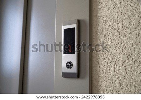 The elevator button with number screen