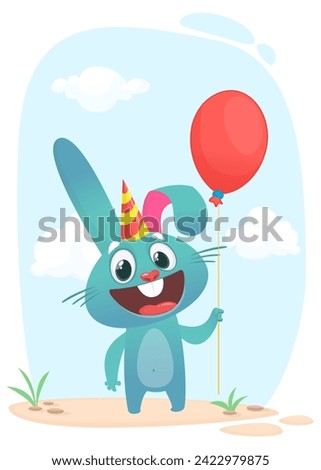 Funny Cartoon Bunny Rabbit Character Design illustration. Great for package design or children party decoration